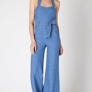 Anthropology chambray jumpsuit
